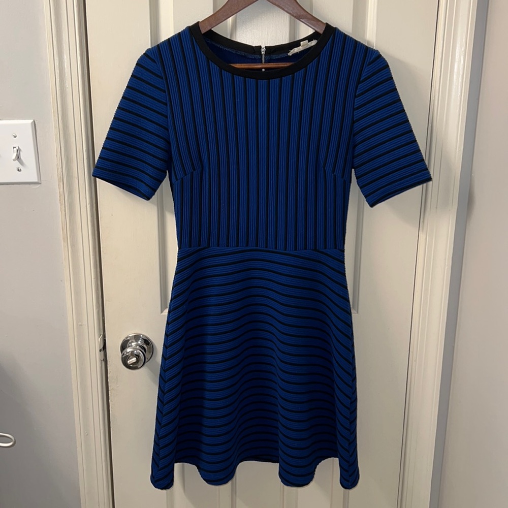 Alythea blue and black striped knee length dress